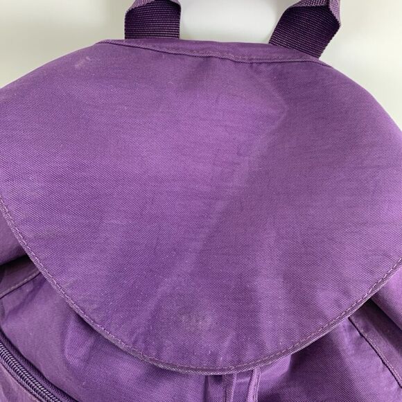 Baggallini Cinch Backpack Purple Nylon Flap Snap Drawstring Adjustable Medium - Picture 2 of 14